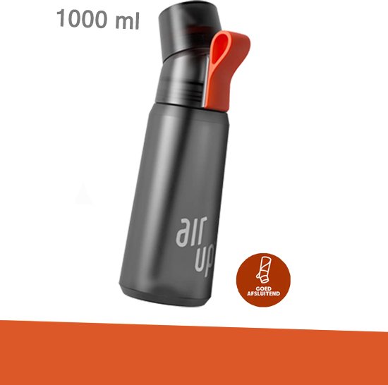 Air Up Drinkfles 1 liter - ActiveOn mondstuk - gerecycled materiaal - antraciet