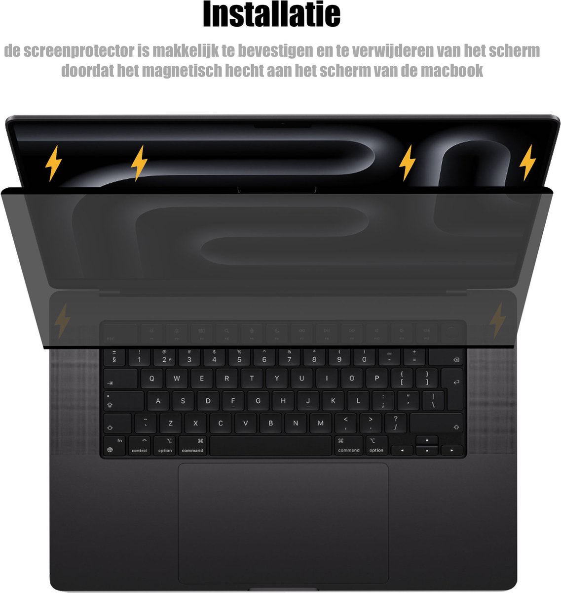 Privacy Screenprotector MacBook Air/Pro 13 inch - Magnetisch Privacyglas - Anti Glare, Blokkeert Inkijk - Afbeelding 2