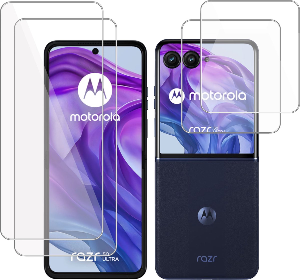 2x Screenprotector geschikt voor Motorola Razr 50 Ultra - Folie Screen Protector