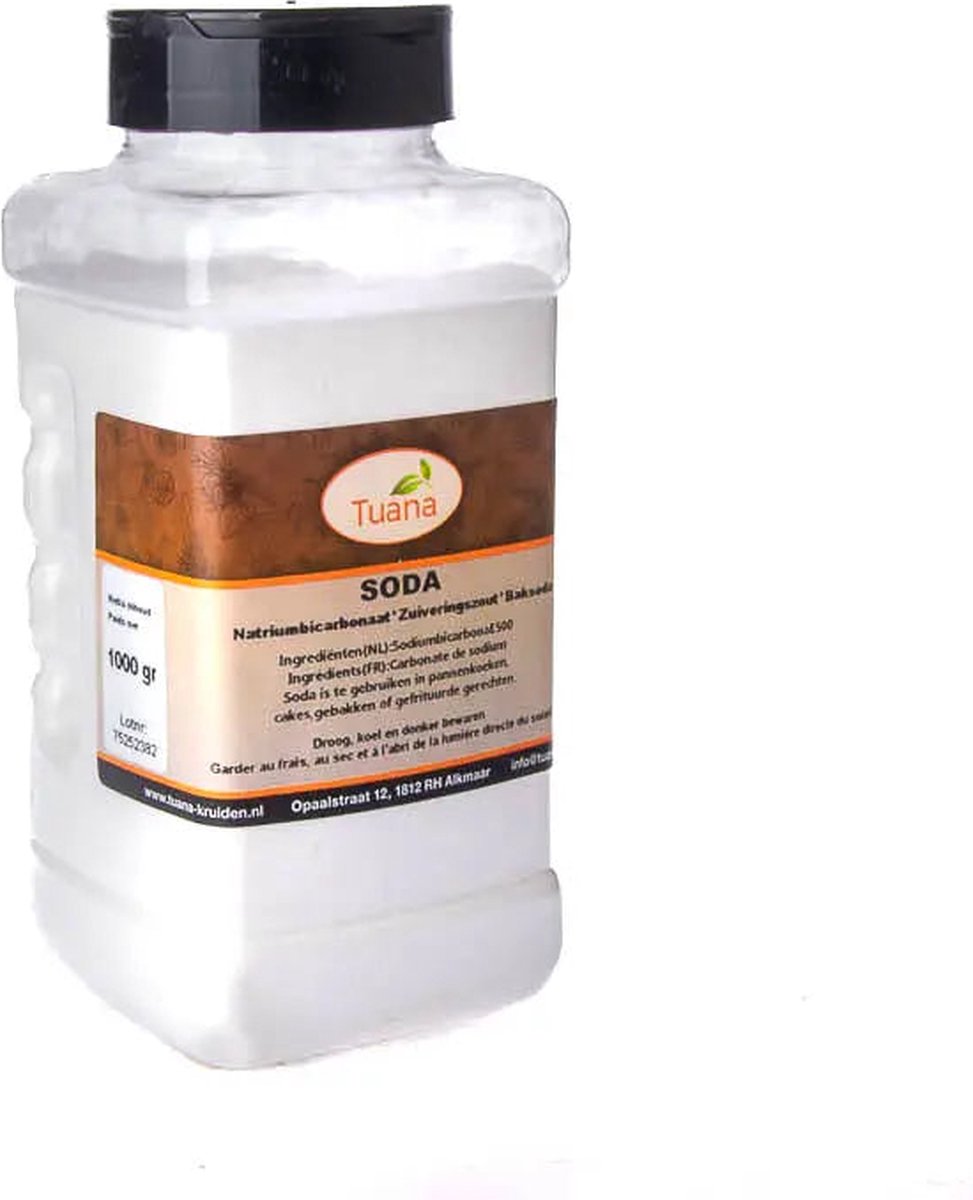 Goedkoopste Tuana Kruiden - Zuiveringszout Natriumbicarbonaat / Baking Soda Of Bakpoeder - Zak 1000 Gram - Kruiden Zonder Zout - KZ0250