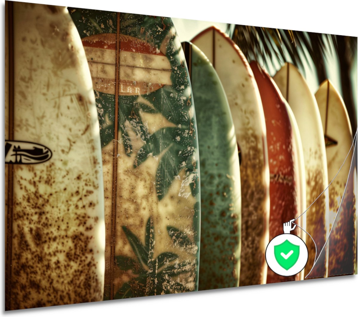 Surfboards poster - Sports poster - Posters Palmbladeren - Wanddecoratie industrieel - Poster slaapkamer - Slaapkamer muurdecoratie poster 120x80 cm