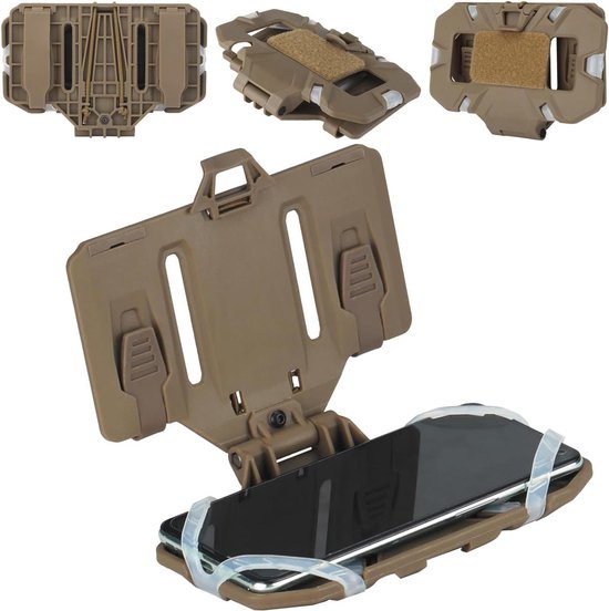 Foto: Tactische plaat carrier vest bijlagen molle borst mount telefoon houder snelle release navigatie board schermgrootte 4 7 6 7 tan 