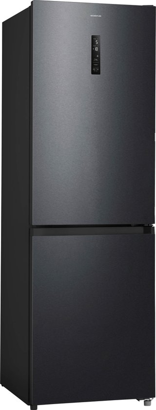 Inventum KV1850B No Frost energiezuinige koel-vriescombinatie - 185 cm hoog - 338 liter - Zeer stil: 35 dB - Superkoelen - Supervriezen - Energielabel C - Vrijstaand - Zwart