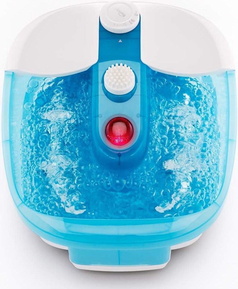 Goedkoopste Voetbruisbad - rood lichtveld - warmhoudfunctie - 3 pedicureopzetstukken - voetenbad met bruis- en vibratiemassage - voetverzorging - voet spa - maat 46 Voet Baden