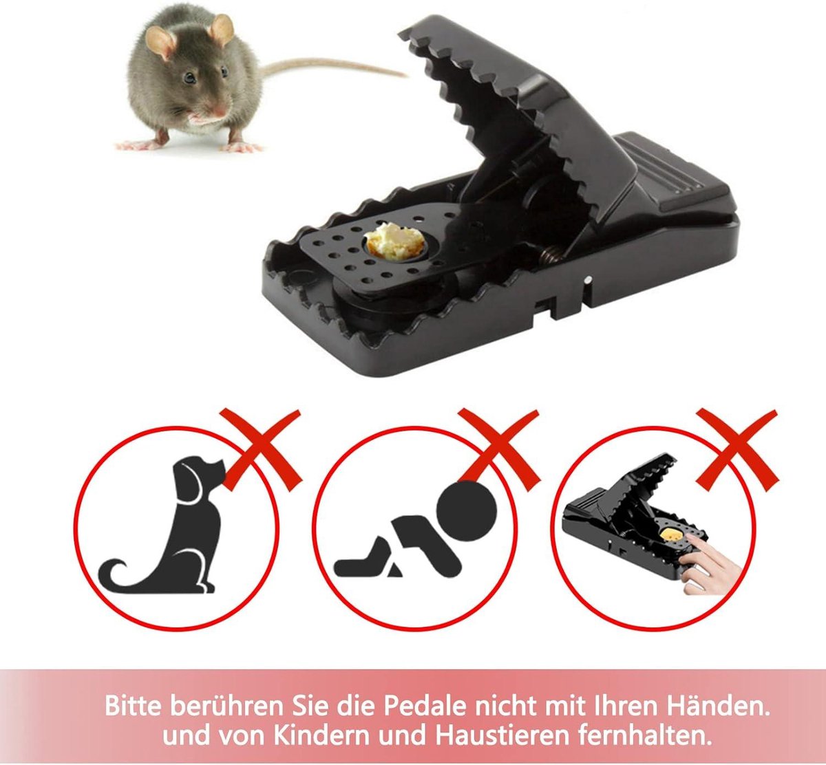 Pack De 6 Pièges à Souris/rats Réutilisables - Grande Taille, Mécanisme Sensible - Pour Intérieur Et Extérieur