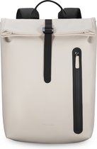 Sac à dos Pathsail Rolltop - 13,5 L - 15,6 pouces - Beige - Déperlant - Boucle en métal - Compartiment ordinateur portable