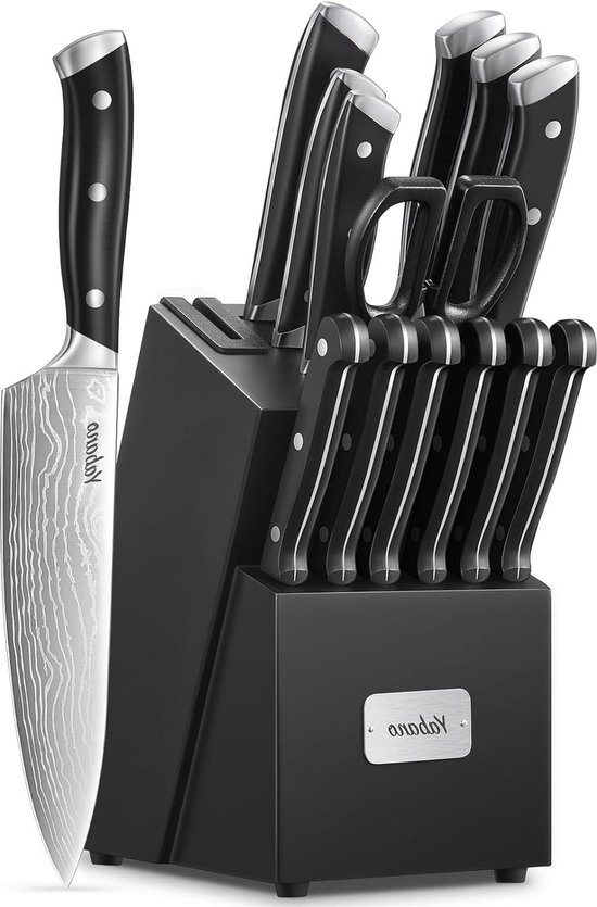 BAUER & MEYER® Messenset - Messenblok - Keukenmessen - Keukengerei - 15