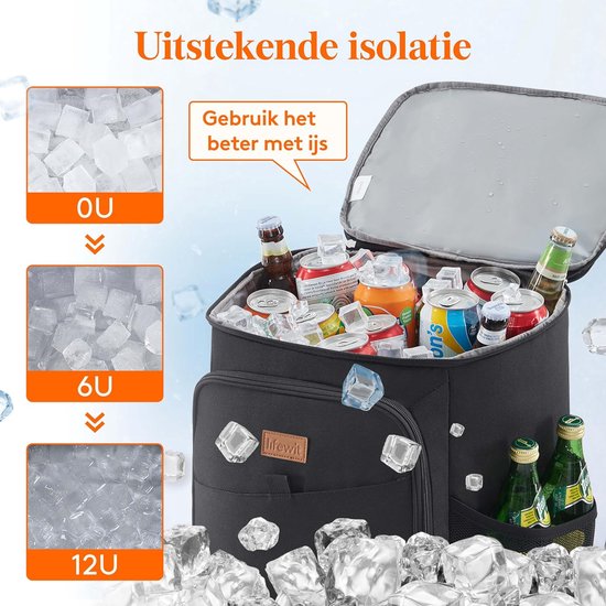 Koeltas Rugzak 26L - Geschikt voor 36 Blikken - Lekvrije Koelbox op de Rug - Geïntegreerde Bieropener - Ademende Kassen - Zwart van KOEL — afbeelding 2