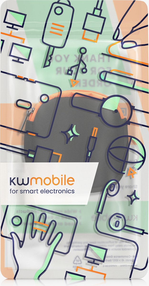 kwmobile hoesje voor e-bike display - Waterdichte display cover elektrische fiets - Van neopreen in mat zwart / oranje van kwmobile — afbeelding 2