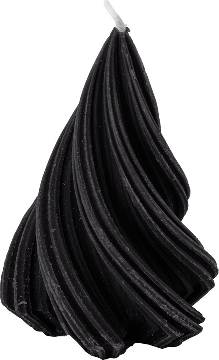Homebound by Kolony HomeBound by KY | Soyakaars twist dennenboom zwart | 7,5x7,5x11cm | kaars dennenboom twist