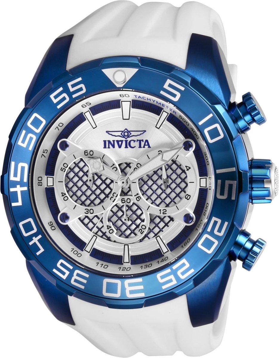 Invicta Speedway - SCUBA 26300 Heren Horloge - Waterdicht - Analoog - Quartz Uurwerk - Roestvrij Staal met zilveren Wijzerplaat - 50mm