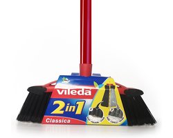 Vileda Master - 2 en 1 - Brosse balai avec manche - deux types de poils = double puissance de nettoyage avec perches