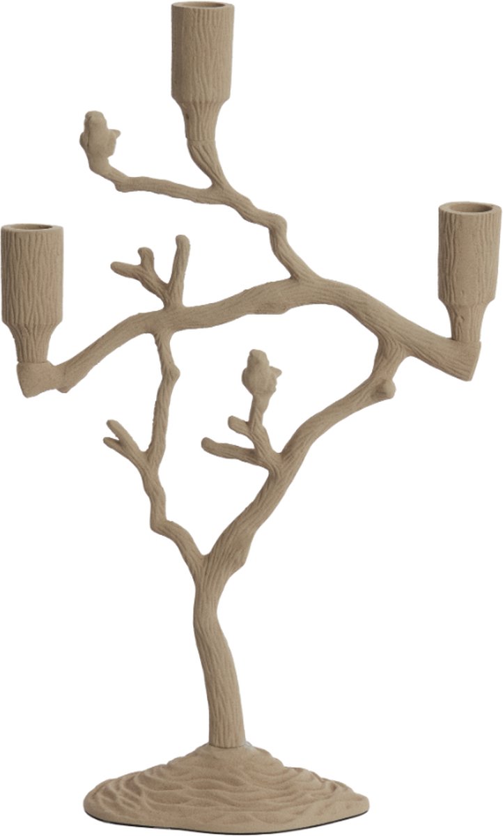 Kandelaar JARDIA - 26x11x42cm - Bruin