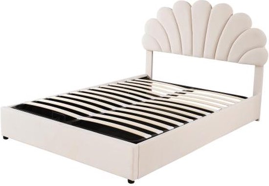 Gestoffeerd tweepersoonsbed, 140 x 200 cm, bedframe met