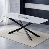 Bol.com Milton & Oldbrook Eettafel 200 cm Leeds Keramiek Wit aanbieding