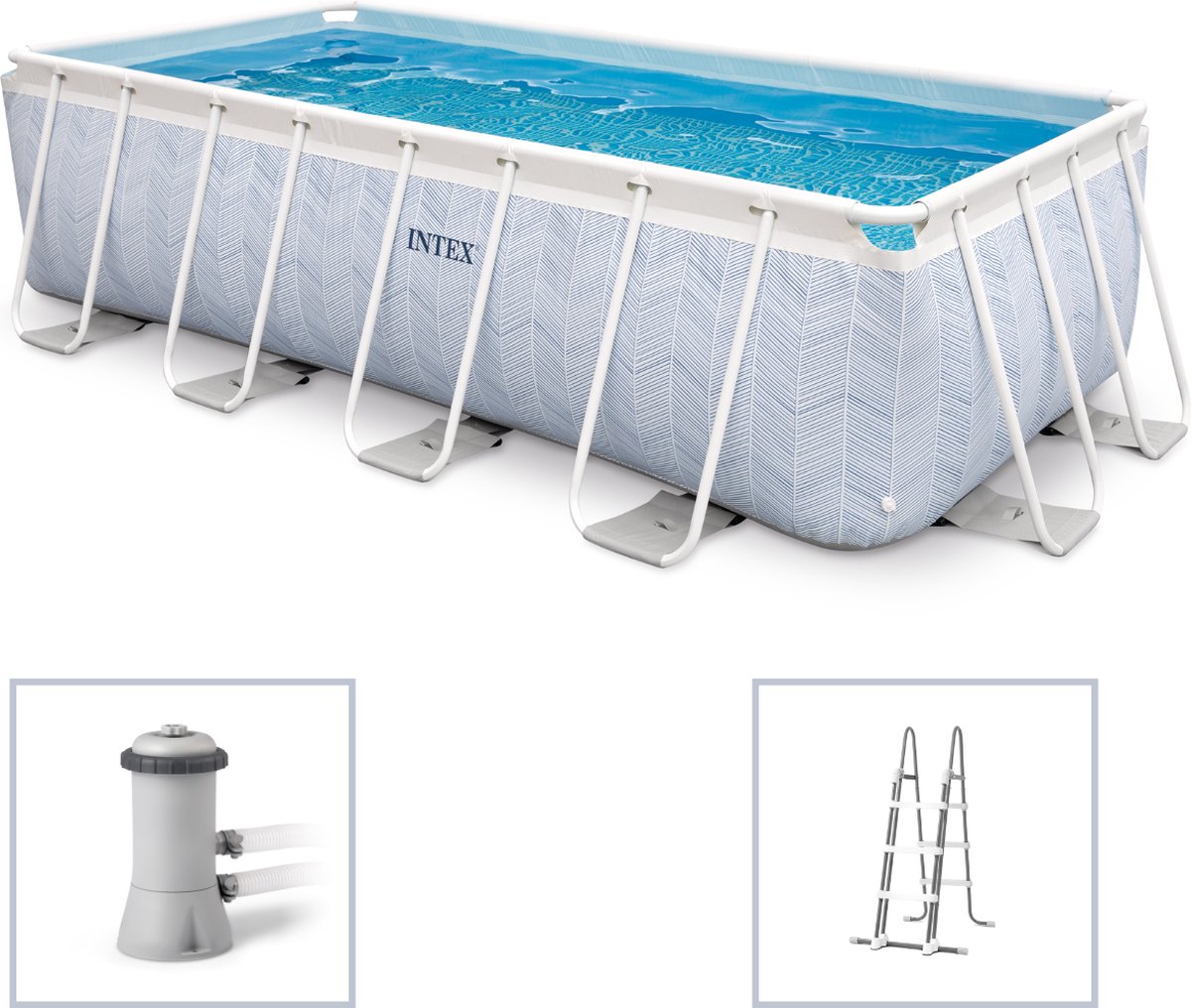 Intex Chevron Prism Frame rechthoekig opzetzwembad set - 400 x 200 x 100 cm