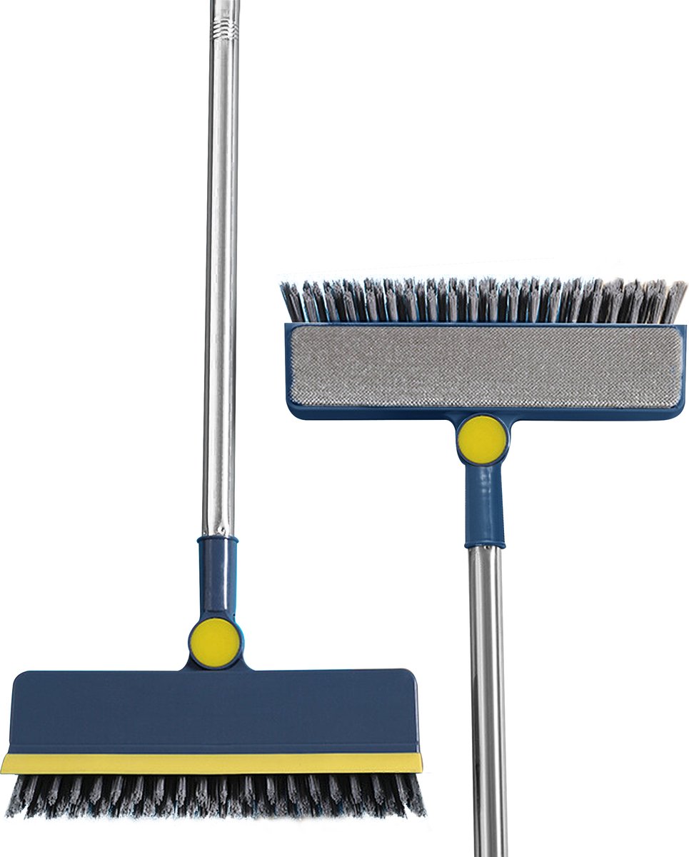 Goedkoopste Novabeau 3-in-1 Raamborstel met Trekker en Doek - Raamwisser met Borstel - Wasbortel voor Ramen - 180 graden rotatie - Reiniger voor Vliegenramen - Bortsel voordeur- en Vensterrails.