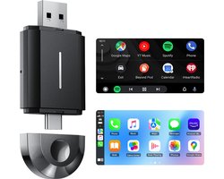 Carplay Dongle - 2 in 1 - Android - Apple- usb - draadloos - 2025 model - Carplay Dongle -
