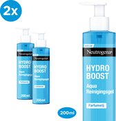 Neutrogena Hydro Boost Aqua Reinigingsgel Parfumvrij - gezichtsreiniging met Hyalonzuur en Glycerine - 2 x 200ml