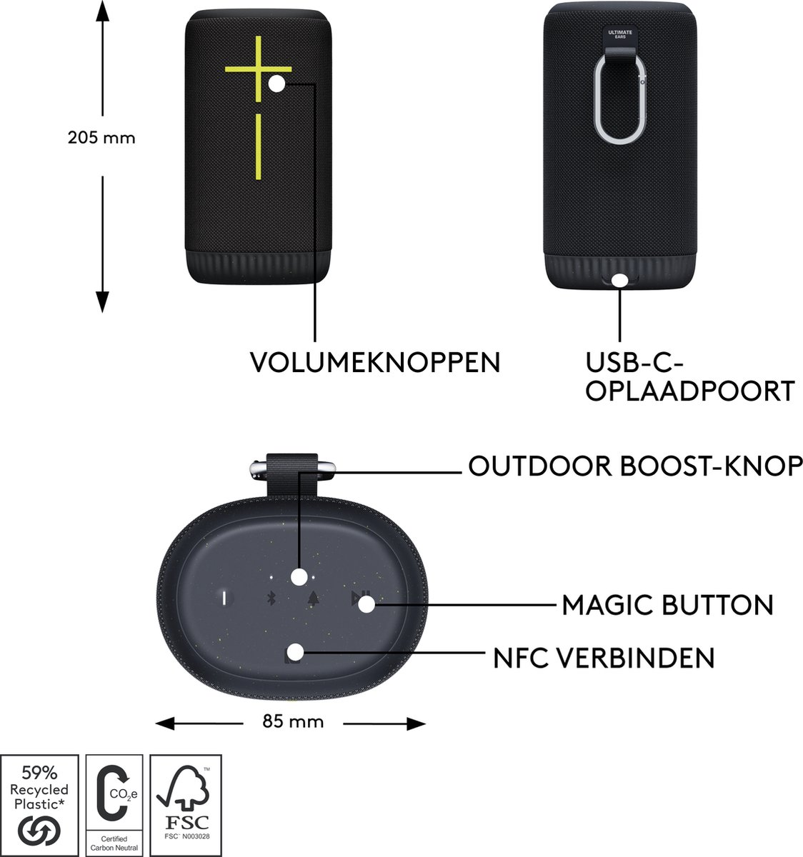 Ultimate Ears EVERBOOM - Draadloze Speaker - Bluetooth - Black – foto 8