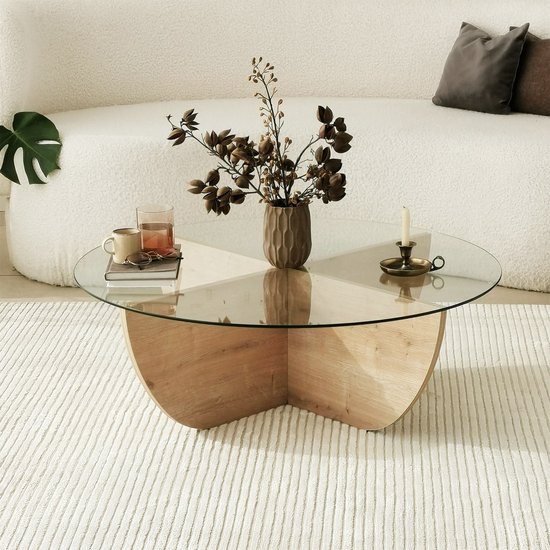 Vente-unique Salontafel van gehard glas - Licht naturel en transparant ...
