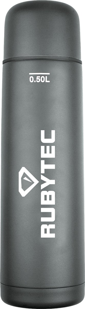 Rubytec Shira Vacuüm Drinkfles 500 ml - Thermosbeker - RVS Waterfles - Handige Schroefdop en Drinkbeker - Thermosfles - Vacuüm Behoudende Getter - Urenlang Koud of Warm Drinken - Lekvrij - BPA-vrij - Donkergrijs