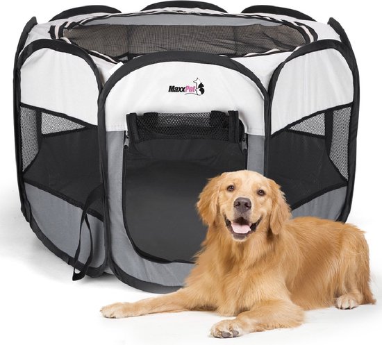 RICHDMI Opvouwbare Huisdierentent - 8-zijdig - 74x74x43 Cm - 600D Oxford Mesh - Voor Katten, Honden, Konijnen & Cavia's - Binnen & Buiten - Lichtgewicht & Draagbaar
