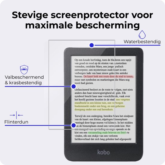 Hoesje Geschikt voor Kobo Clara Colour Hoesje Luxe Bescherm Case Trifold Met Screenprotector - Hoes Geschikt voor Kobo Clara Colour Hoes Book Cover - Zwart van Hoesje  — afbeelding 3