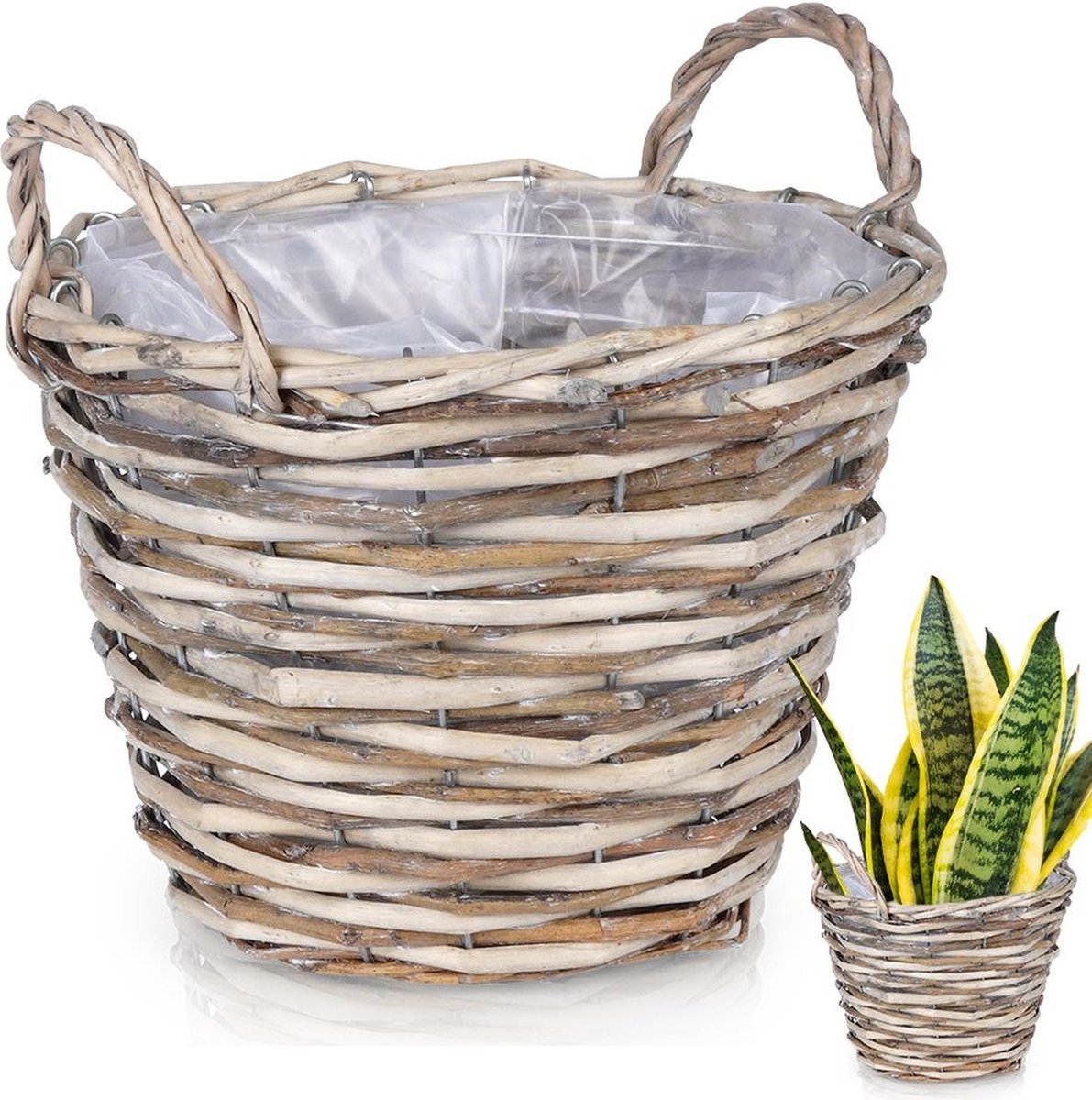 Vilde Bloempot Rieten 27x27 cm Plantenstandaard Plantenmand voor Planten Bloemen