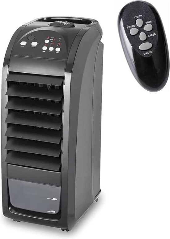 Mobiele Airco – Zonder Afvoer – Voor Slaapkamer, Woonkamer, Kantoor – Modern Design – Afstandsbediening – Slaapmodus – Zwart