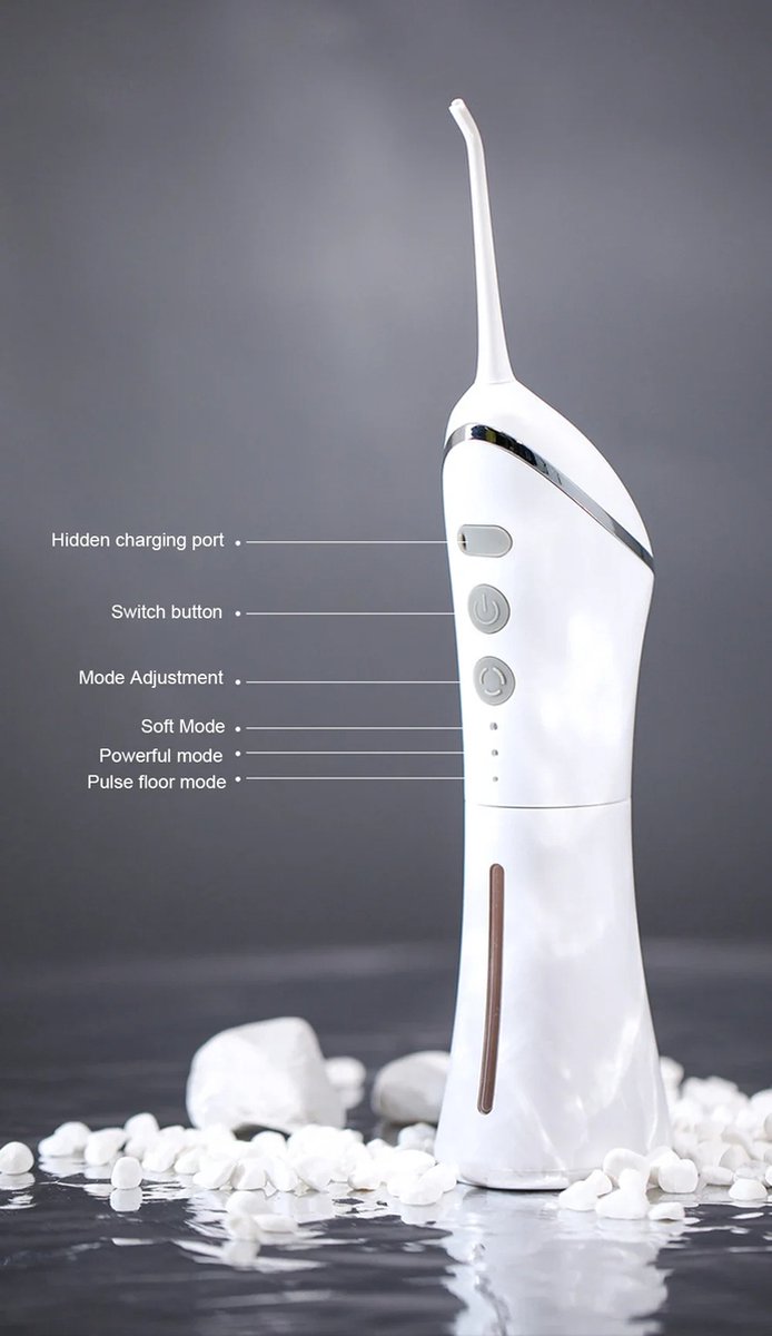 Bol.com Elektrische Waterflosser XL - Monddouche - Draadloos en Oplaadbaar - Inc. 2 Opzetstukken aanbieding
