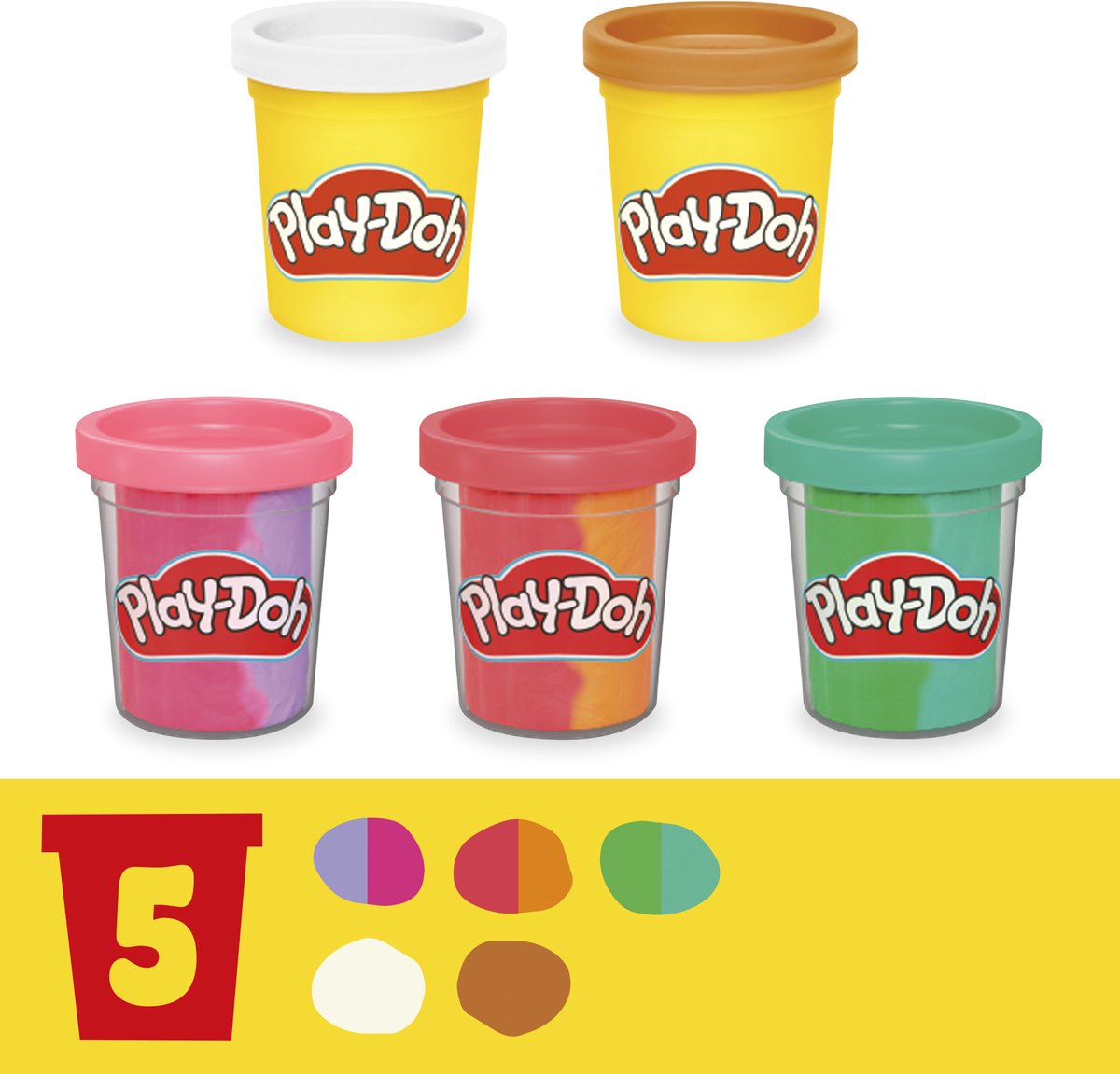 Play-Doh Rainbow Softijs Speelset - Boetseerklei - Inclusief 5 Play-Doh potjes — cadeau in Spellen & Speelgoed - foto 4