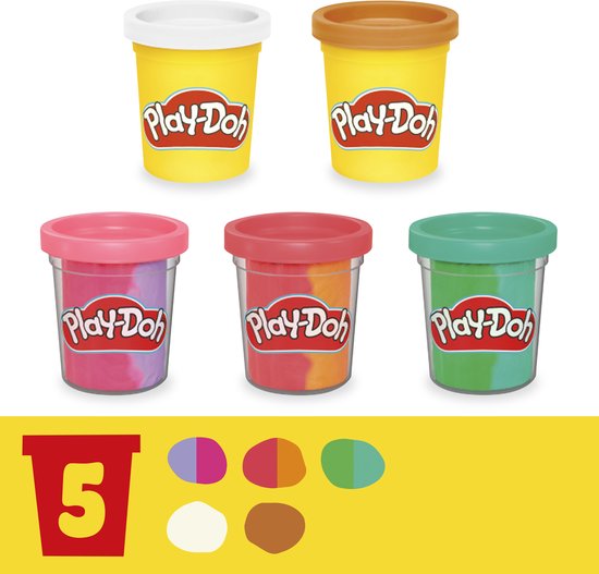 Play-Doh Rainbow Softijs Speelset - Boetseerklei - Inclusief 5 Play-Doh potjes