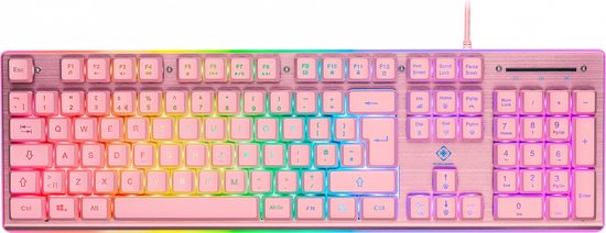 Deltaco PK75 - Gaming Toetsenbord - Membraan Toetsen - RGB Verlichting - Ergonomisch - Qwerty - Roze