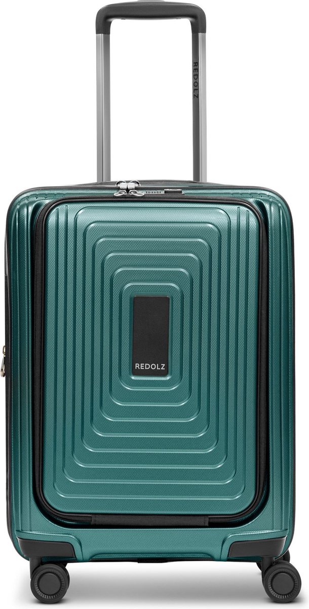 REDOLZ trolley met laptopvak Essentials 14 Trolley ( Exp. With Front Pocket ) Pearl-Green Metallic groene 54cm