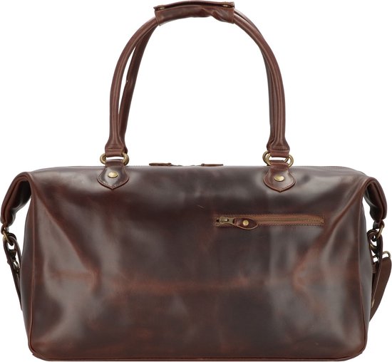 BUCKLE & SEAM Cuir Sac de voyage Linwood Blu Weekender Brown Marron foncé