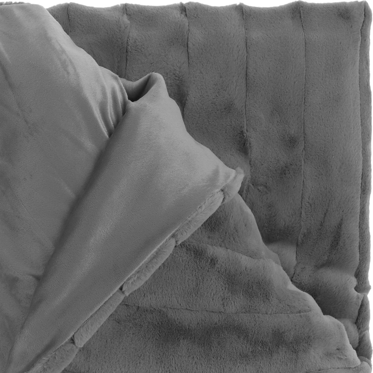 Unique Living Plaid Norah - Polyester - Antraciet/Grijs - 150 x 200 x 0 cm (BxHxD)