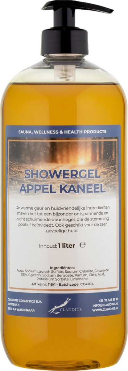 Goedkoopste Douchegel Appel-Kaneel 1 Liter - met gratis pomp - Showergel