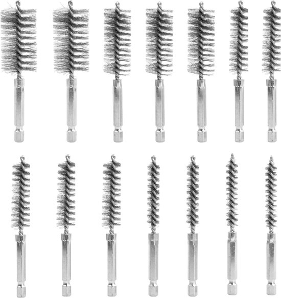 14 stuks - Twisted Wire roestvrij stalen borstels - borstel