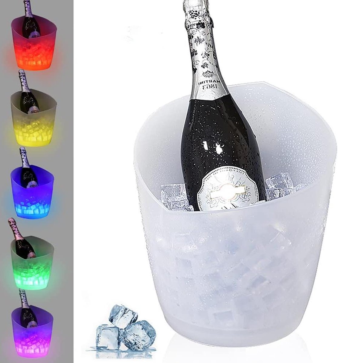 LED ijsemmer, 5L grote capaciteit LED wijnkoeler waterdichte