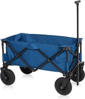Bolderkar HC-0914 - Bolderwagen met Luchtbanden - Extra stevig harmonicaframe - Inclusief bodemplaat - Opvouwbaar - Met gratis opbergtas - Blauw