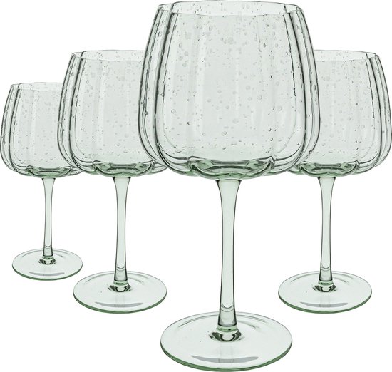 Foto: Laura ashley glass collectables gin tonic glazen set van 4 cocktail glazen mondgeblazen handgemaakt groen 52 cl 