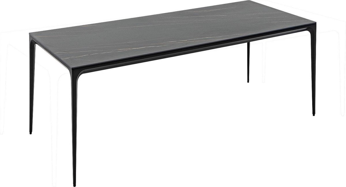 Goossens Eettafel Mundi - Keramiek zwart