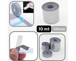 10 Meter ZELFREFLECTERENDE TAPE/LINT om op te Strijken, Breedte 50MM, Kleur GRIJS, HOT-FIX