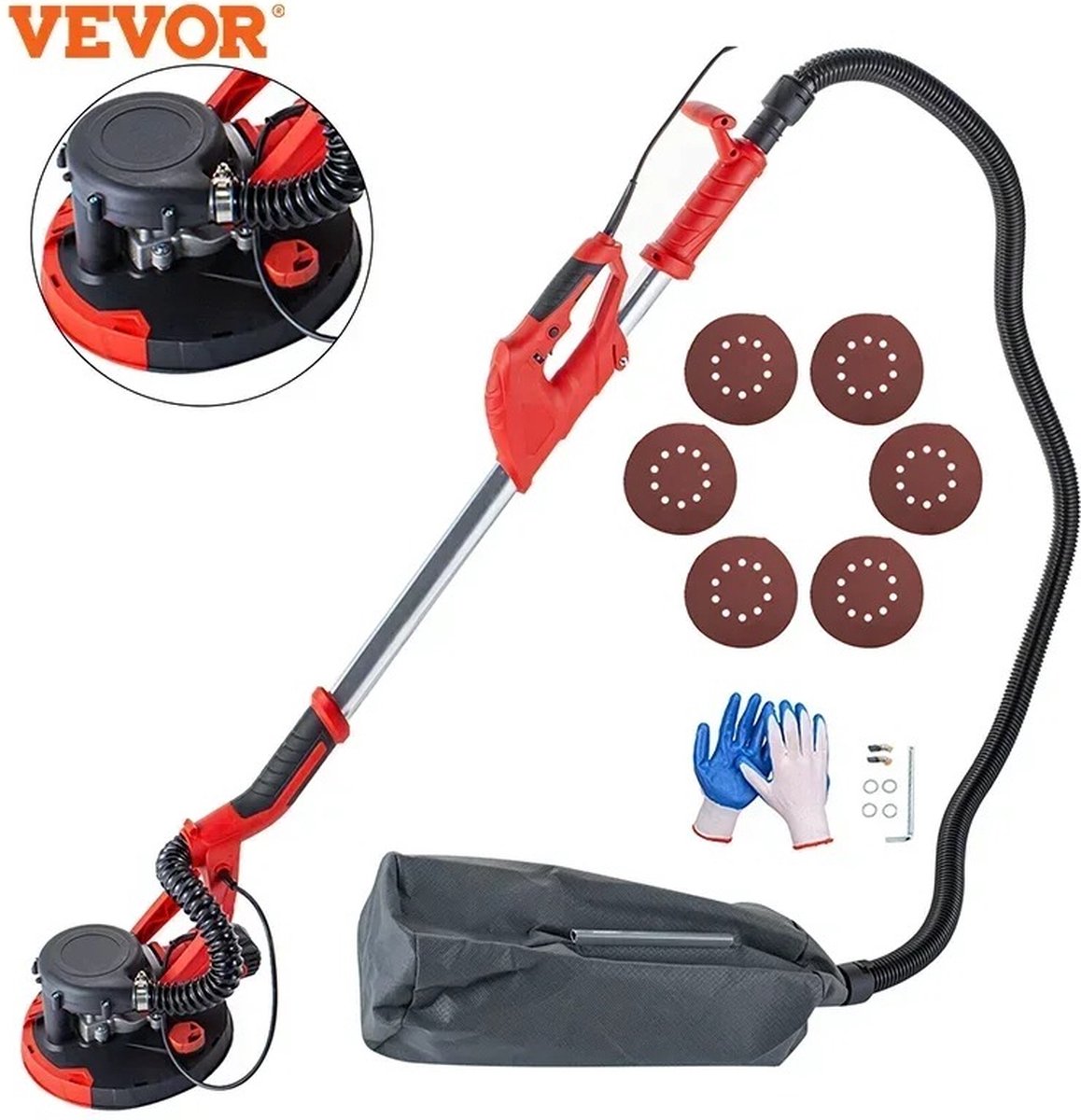 Schuurmachine Met Steel Polijst Machine Met steel Schuur Apparaat Polijst Apparaat Roterende Polijst Machine 750W Met Stofzak 3 Snelheid Modus