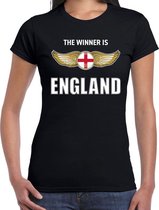 The winner is England / Engeland t-shirt zwart voor dames 2XL