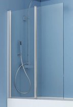 Ben Iveo 2-delige Badwand - 97x140cm-  Chroom - Helder Glas