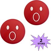Fako Bijoux® - Tennisdemper - Emoji - Verbaasd Rood - 2 Stuks
