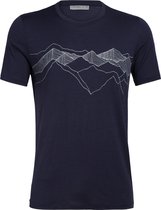 Icebreaker Tech Lite Peak Patterns Crew Top T-shirt Heren, midnight navy Maat L