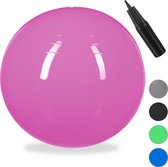 relaxdays ballon de fitness 85 cm - ballon de gym - ballon assis - ballon de yoga balle de pilates - pour le bureau - PVC rose
